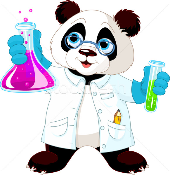 Panda científico cute bata de laboratorio arte educación Foto stock © Dazdraperma