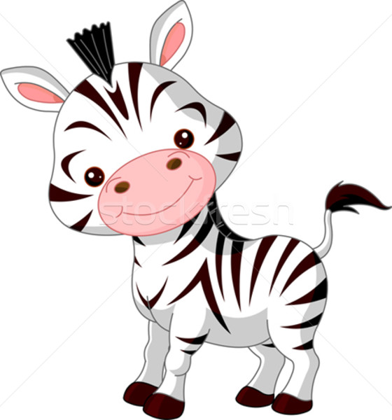 Leuk dierentuin zebra illustratie cute baby Stockfoto © Dazdraperma