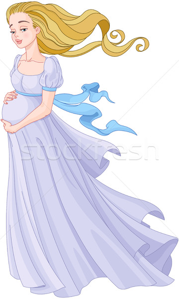 Jóvenes mujer embarazada ilustración cuerpo pelo salud Foto stock © Dazdraperma