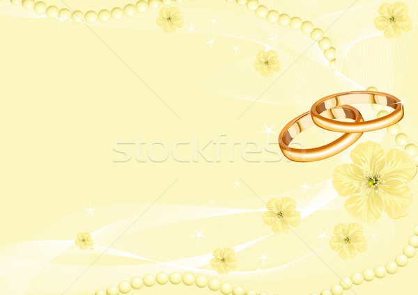 Trauringe gelb Blume Hochzeit Liebe Blatt Stock foto © Dazdraperma