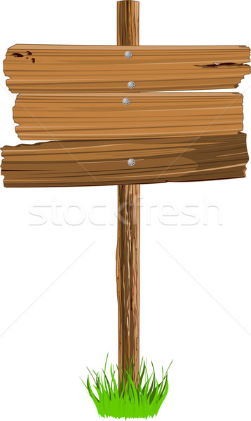 Stock photo: Wooden  sign