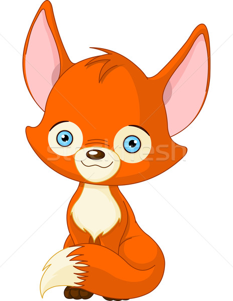 Cute baby Fox ilustracja psa oka Zdjęcia stock © Dazdraperma