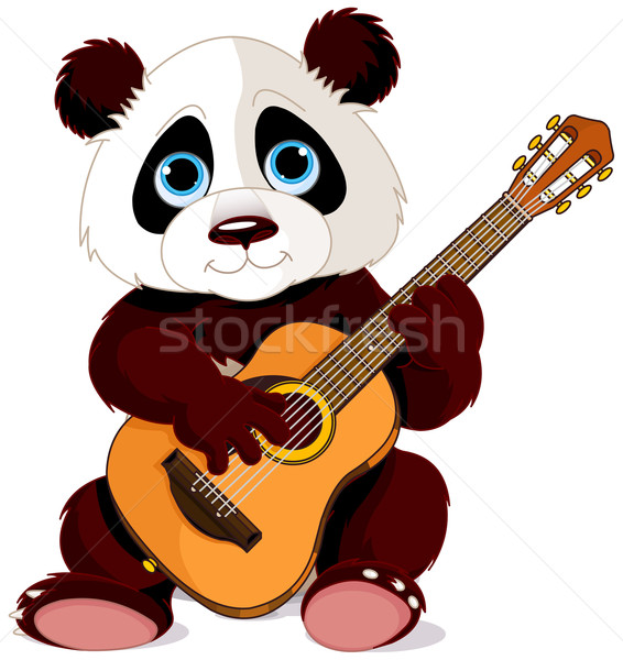 Panda guitariste illustration musique ours studio [[stock_photo]] © Dazdraperma