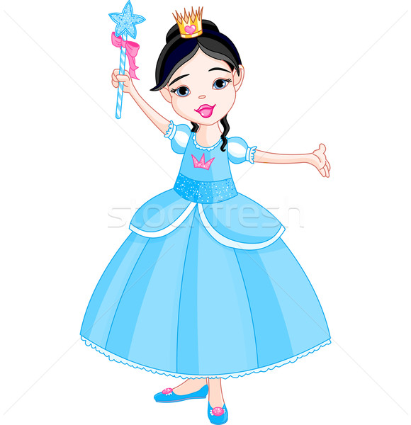 Peu princesse belle bleu robe [[stock_photo]] © Dazdraperma