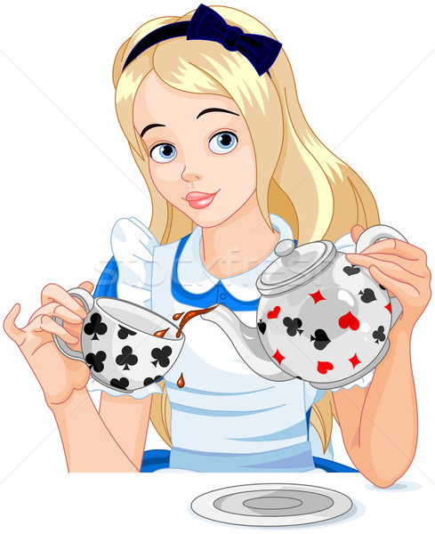Alice takes tea cup Stock photo © Dazdraperma