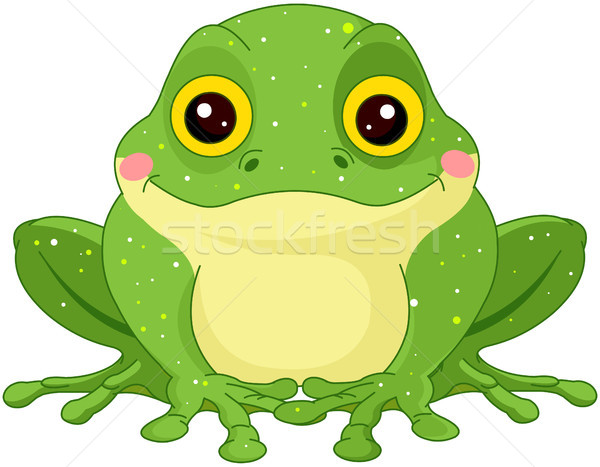 Foto stock: Verde · sapo · ilustración · cute · bebé · naturaleza