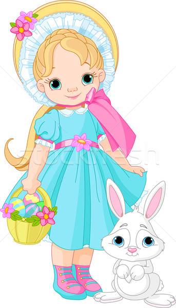 Meisje Pasen konijn meisje voorjaar baby Stockfoto © Dazdraperma