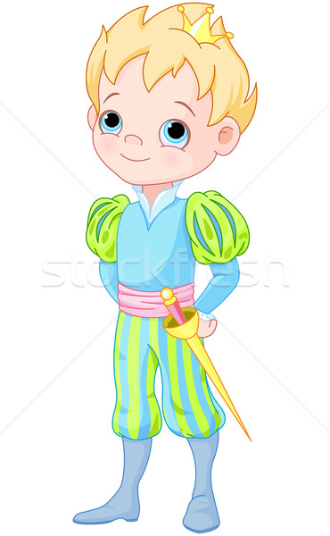Herceg illusztráció aranyos művészet öltöny fiú Stock fotó © Dazdraperma