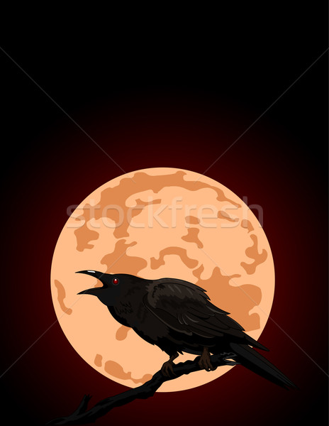 Linea luna piena halloween seduta cielo luna Foto d'archivio © Dazdraperma