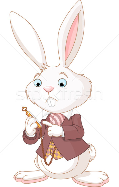 White Rabbit with pocket watch Stock photo © Dazdraperma