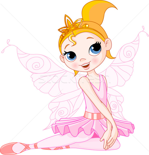 Cute fairy ballerina vergadering illustratie weinig Stockfoto © Dazdraperma