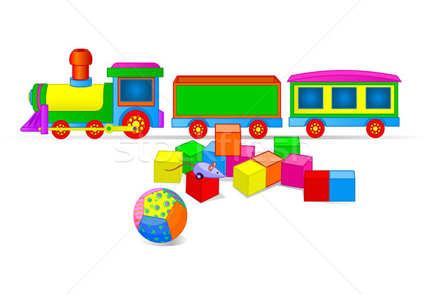 Toy Train and Blocks Stock photo © Dazdraperma
