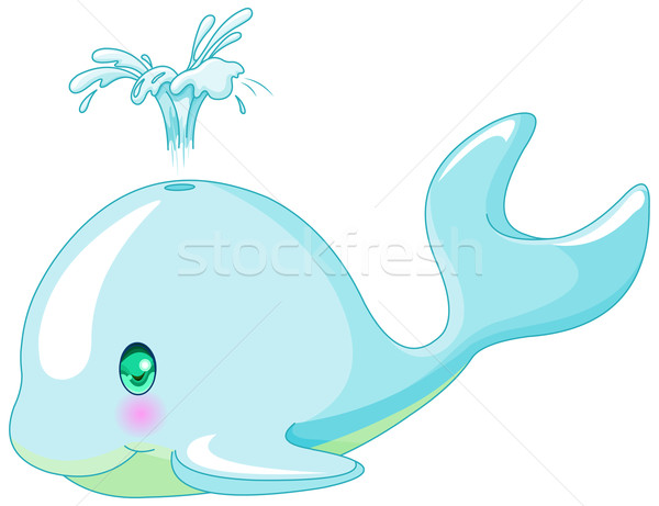 可愛 鯨魚 插圖 海 海洋 滑稽 商業照片 © Dazdraperma