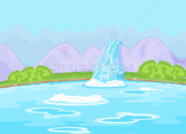 Bajeczny wodospad ilustracja bajki krajobraz wody Zdjęcia stock © Dazdraperma