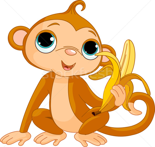 Funny Monkey with banana Stock photo © Dazdraperma