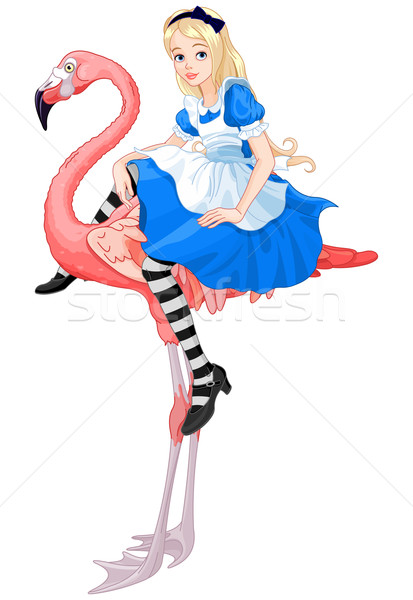 Alice on Flamingo Stock photo © Dazdraperma