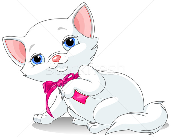 白 子猫 実例 かわいい 芸術 猫 ストックフォト © Dazdraperma