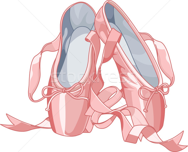 Balet pereche pantofi izolat alb Imagine de stoc © Dazdraperma