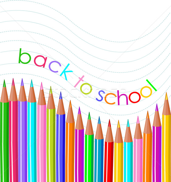 Zurück in die Schule Büro Kinder malen Bleistift Hintergrund Stock foto © Dazdraperma