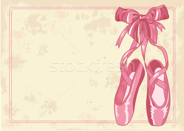 Ballet slippers paar schoenen oud papier papier Stockfoto © Dazdraperma