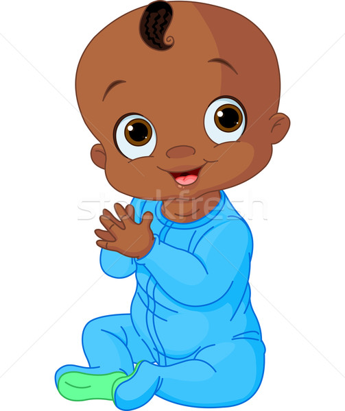 Cute baby boy clapping hands Stock photo © Dazdraperma