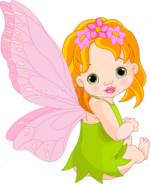 Cute baby fairy vergadering Stockfoto © Dazdraperma