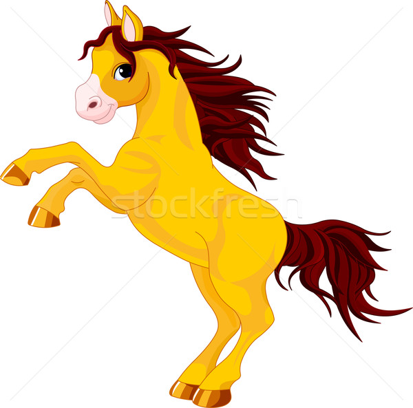 лошади Cartoon вверх изолированный спорт красный Сток-фото © Dazdraperma