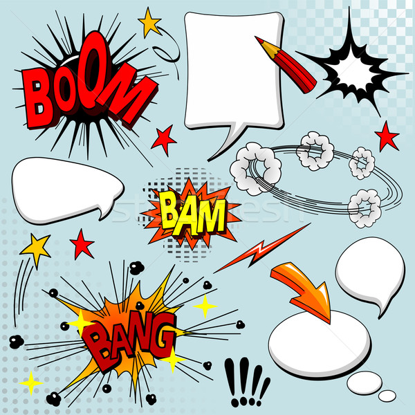 Set of comic elements Stock photo © Dazdraperma