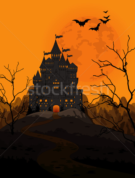 Foto stock: Halloween · reino · ilustração · assustador · noite