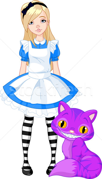 Wonderland glimlach kunst schilderij droom cartoon Stockfoto © Dazdraperma