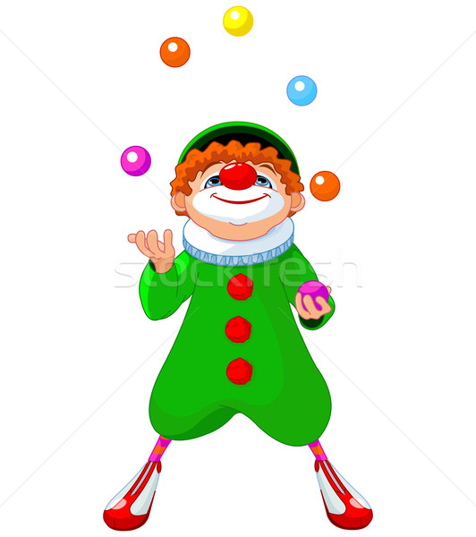 Clown cute drôle jonglerie [[stock_photo]] © Dazdraperma