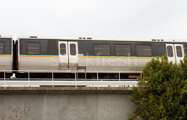 Commuter Train Speeding Past Stock photo © dbvirago