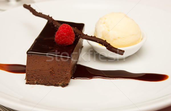 Chocolate Brownie and Vanilla Ice Cream Stock photo © dbvirago