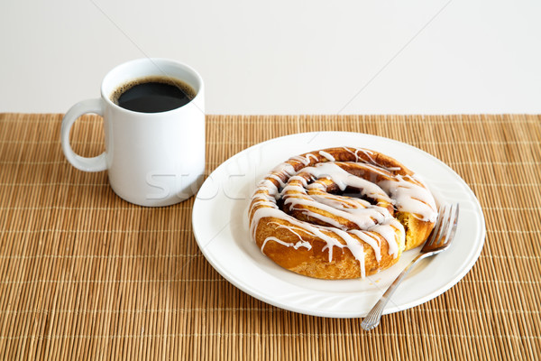 Cinnamon Roll and Coffee Stock photo © dbvirago