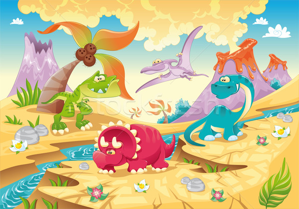 Dinosaurs Family with background.  Stock photo © ddraw