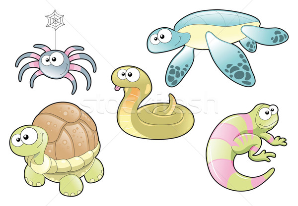 Reptiles and Spider Family. Stock photo © ddraw