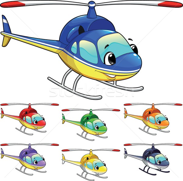 Funny Hubschrauber Karikatur Vektor isoliert Zeichen Stock foto © ddraw