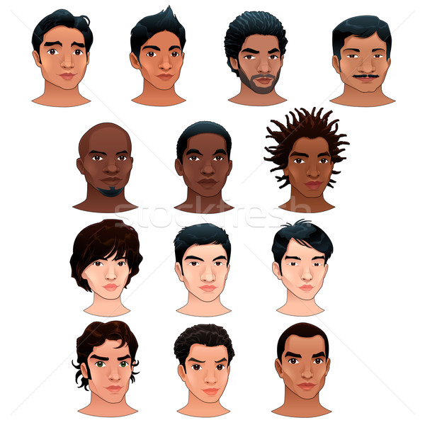 Indian, black, asian and latino men.  Stock photo © ddraw