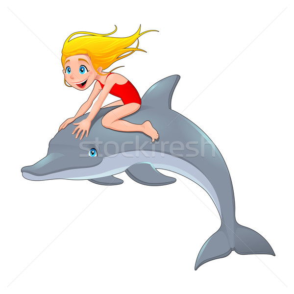 Girl and the dolphin. Stock photo © ddraw
