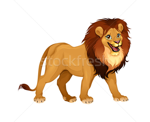 Lew króla cartoon wektora odizolowany zwierząt Zdjęcia stock © ddraw