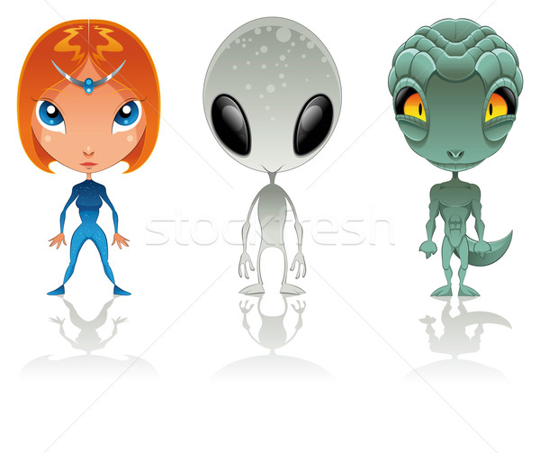 Stock photo: Types of aliens. 