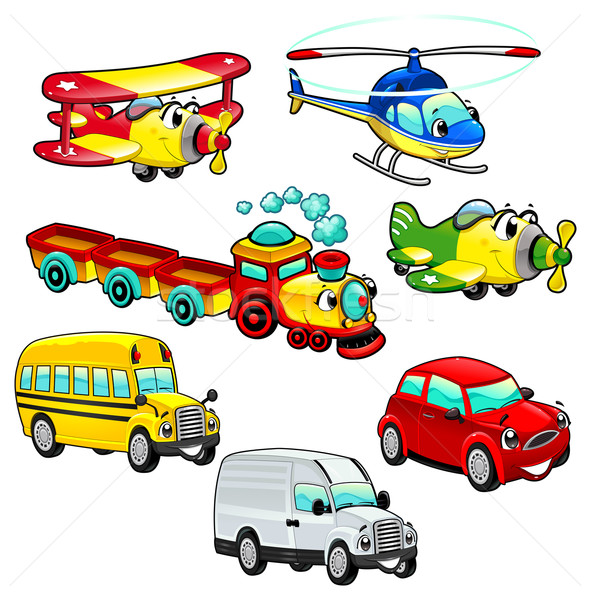 Grappig voertuigen cartoon vector geïsoleerd Stockfoto © ddraw
