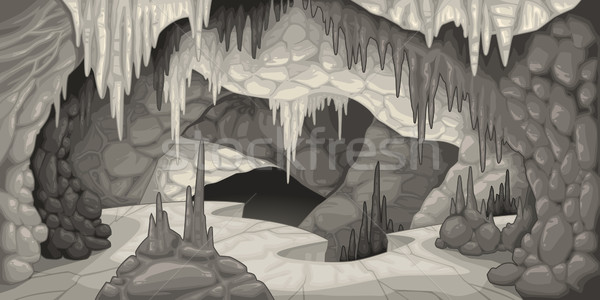 Içinde mağara karikatür dağ kaya taş Stok fotoğraf © ddraw