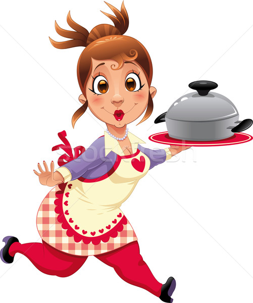 Housewife with pot Stock photo © ddraw