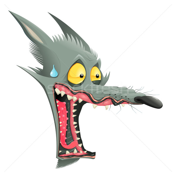Stockfoto: Grappig · wolf · vector · cartoon · geïsoleerd · karakter