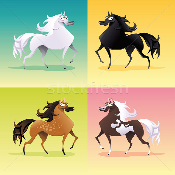 Family of horses. Stock photo © ddraw
