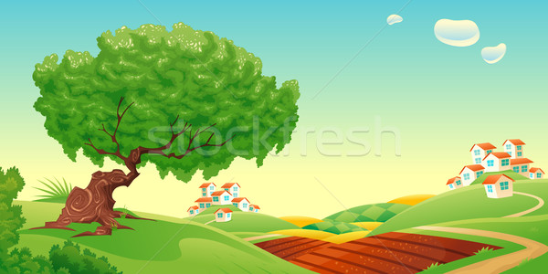 Campagna vettore cartoon panorama cielo primavera Foto d'archivio © ddraw