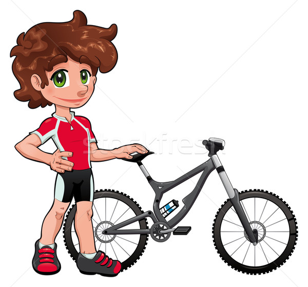 Bebé ciclista funny Cartoon vector carácter Foto stock © ddraw