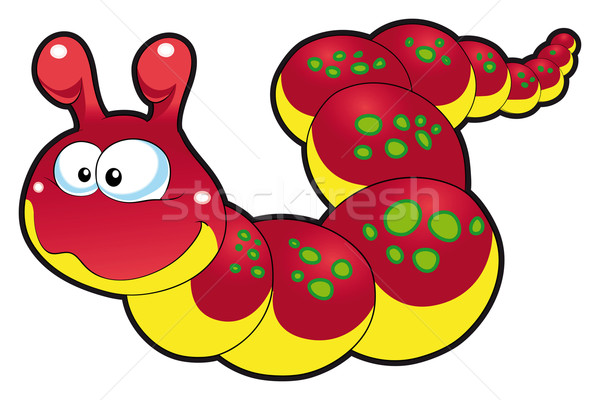 Stockfoto: Baby · worm · grappig · cartoon · vector · geïsoleerd