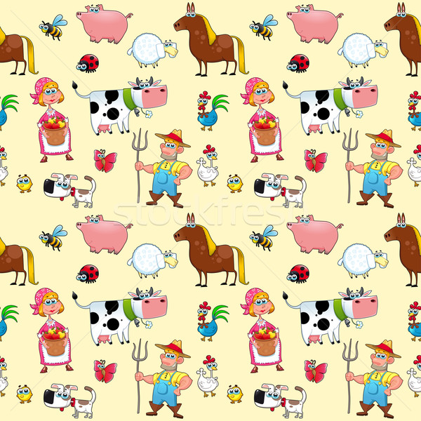 Funny farm animals with background.  Stock photo © ddraw